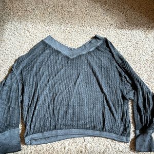 Free people dark gray oversized top, size medium
